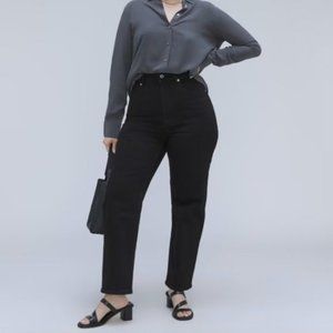 NWT Everlane The Curvy Way High Jean Womens Size 31 Long Coal Black Denim